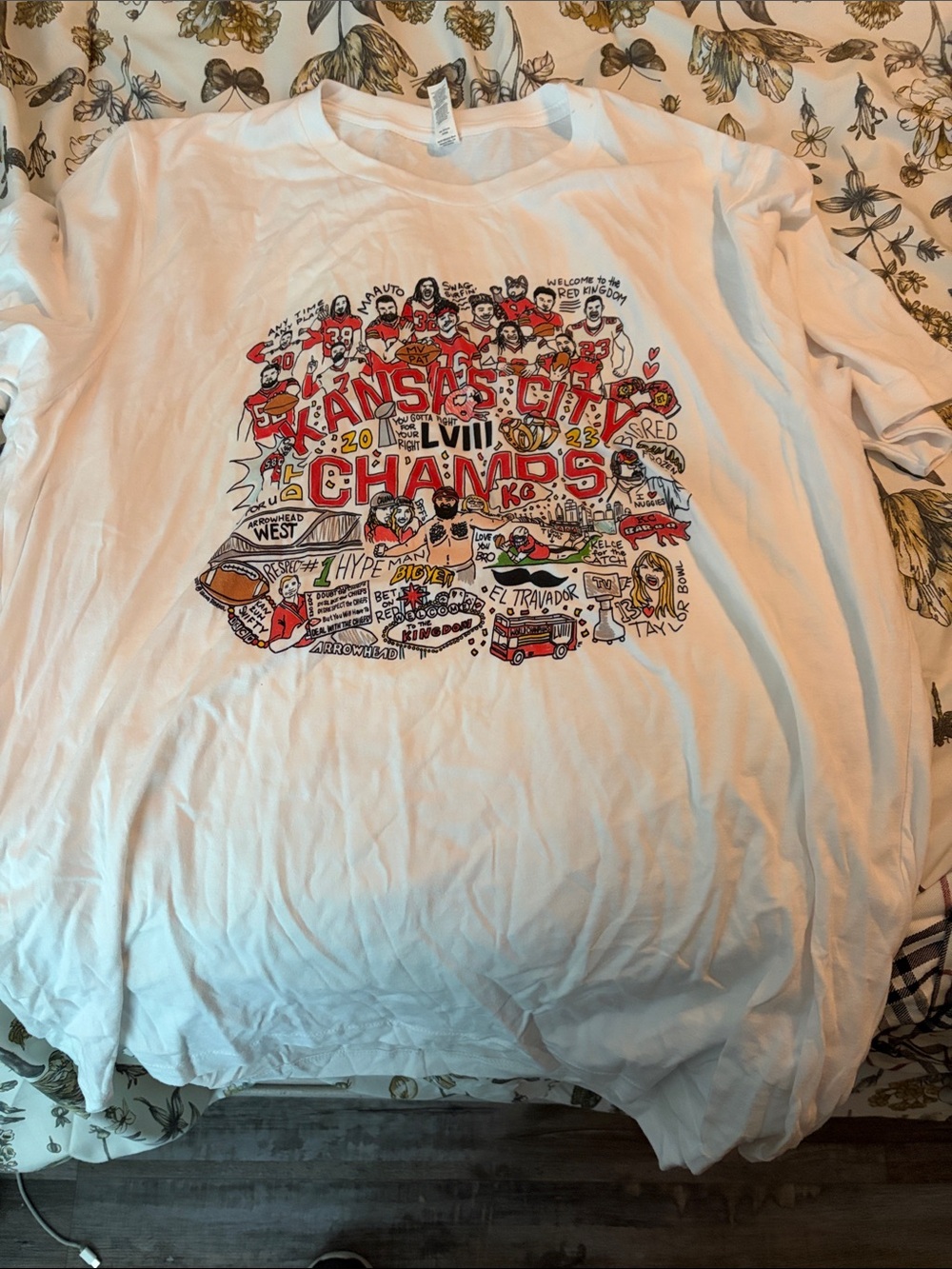 Bella Canvas White Graphic Tee with Black Print